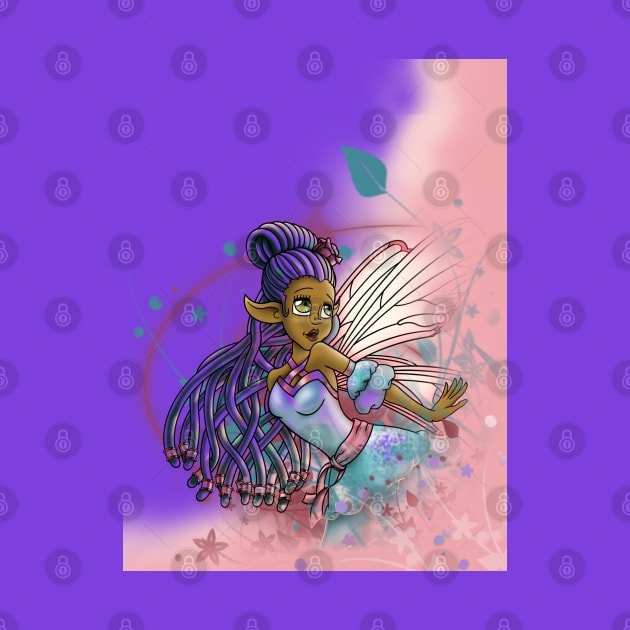 African American Fairy and Flowers by treasured-gift