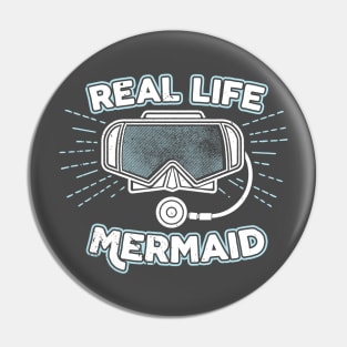 Scuba Diving T-Shirt Real Life Mermaid Diver Pin