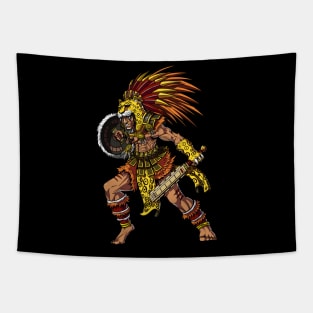 Aztec Jaguar Warrior Tapestry