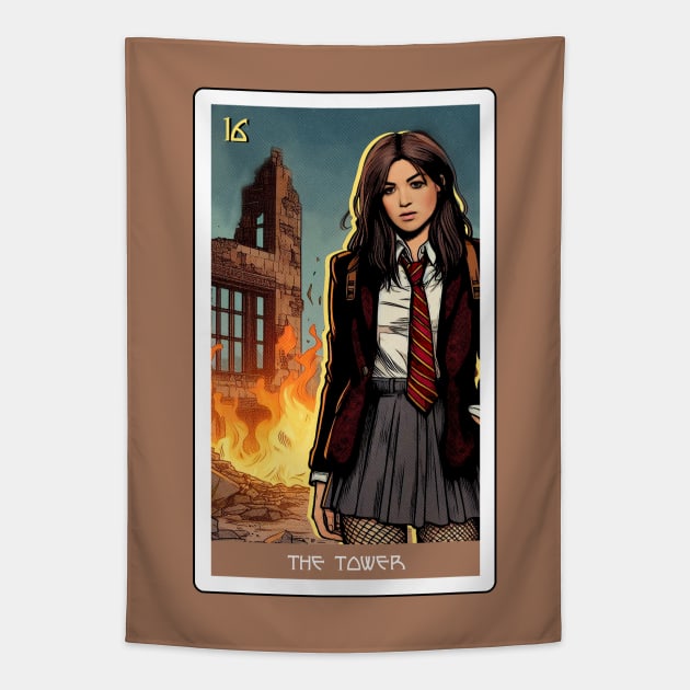 the tower - house of anubis tarot card Tapestry by sadieillust