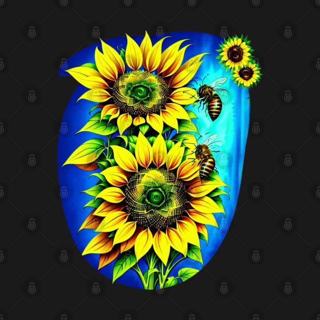 Bee On A Sunflower by LetsGetInspired