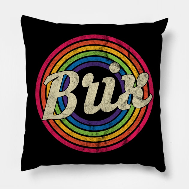 Brix - Retro Rainbow Faded-Style Pillow by MaydenArt