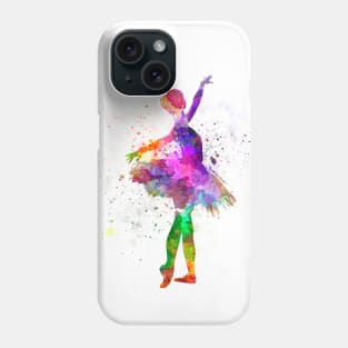 Classical ballet girl in watercolor Phone Case