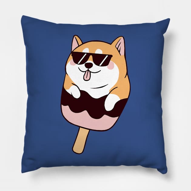 Ice Cream Shibe 02 Pillow by GAz