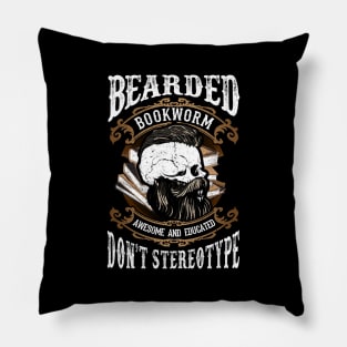 Bearded Bookworm Pillow