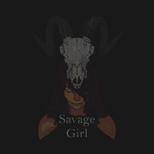 ASCii Savage Girl w/ text (Colorful) T-Shirt