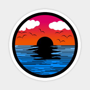 Sunset Retro Curve Magnet