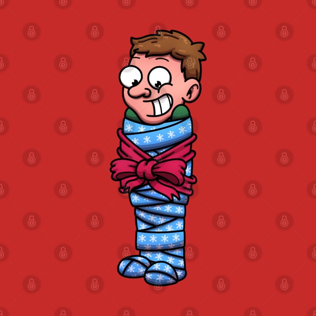 Man Wrapped Up As Christmas Present by TheMaskedTooner