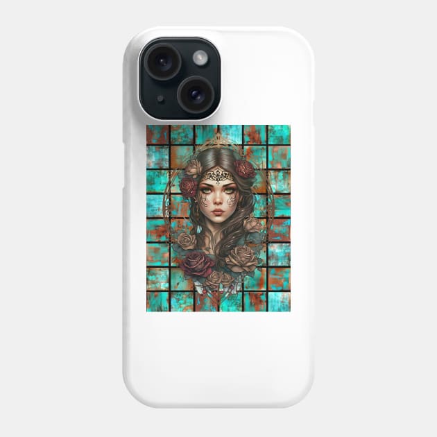 Copper Patina Boho Gothic Girl 3 Phone Case by Jay Major Designs