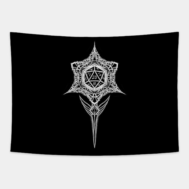 D20 (white) Tapestry by Kytri