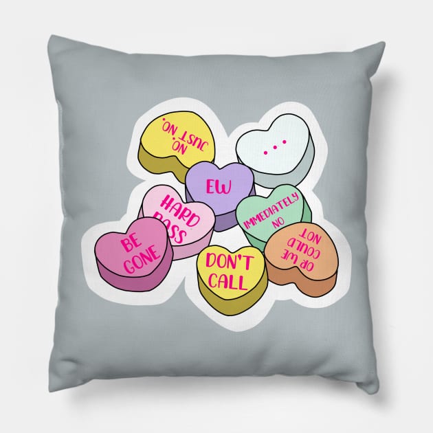 Hard Pass Candies Pillow by linarangel