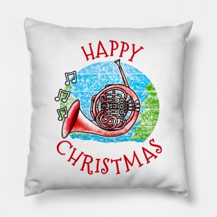 Christmas French Horn Hornist Brass Musician Xmas 2022 Pillow