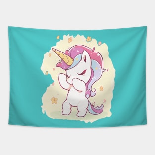 Super Cute Little Dabbing Unicorn Tapestry