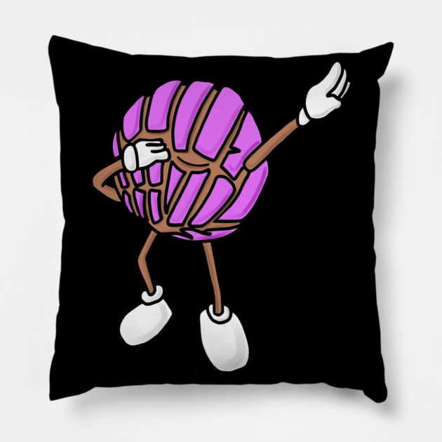 Strawberry Concha Dab Mexican Bread Holiday Pillow by Cibernetico