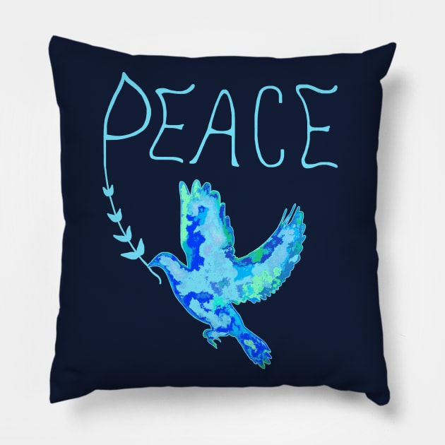 Peace Earth Dove Pillow by Art by Deborah Camp