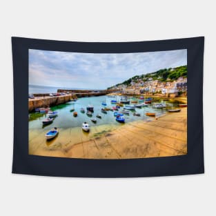 Mousehole Harbor Fishing Boats, Cornwall, UK Tapestry