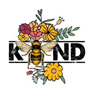 Bee Kind Wild Flower Vintage Shirt Design T-Shirt