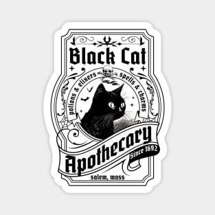 Black Cat Apothecary - Salem 1692 Retro Vintage Halloween Magnet