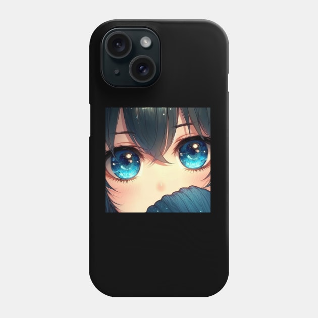 Anime Eyes - Sad Girl Blue Phone Case by AnimeVision