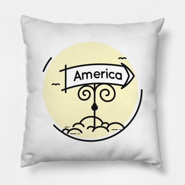 America Pillow by Whatastory