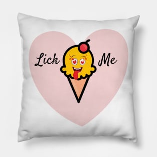 Lick Me - Ice cream love heart Pillow