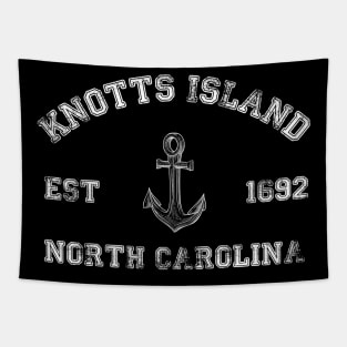 Knotts Island, North Carolina Vintage Nautical Anchor Retro Tapestry