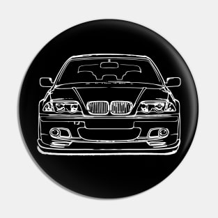 White E46 Car Sketch Art Pin