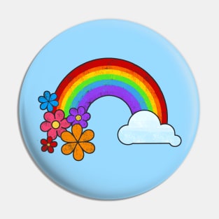 Rainbow with Flowers Pin