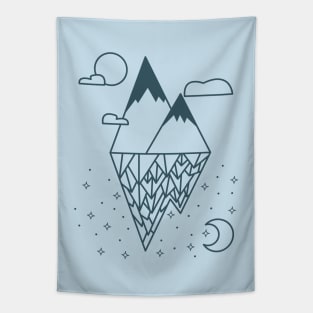 mountains geometric lineart Tapestry