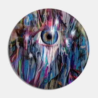 Eye in colorful space Pin