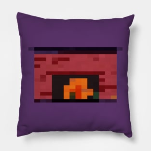 Fireplace Pixel Art Pillow