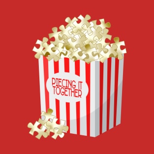 Popcorn & Puzzle Pieces (Angle View) T-Shirt