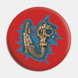 Gasmask with spikey background Pin