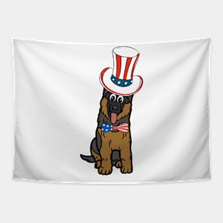 Funny guard dog is wearing uncle sam hat Tapestry