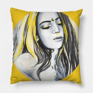 Divine Feminine Portrait ( Inktober 2 ) Pillow