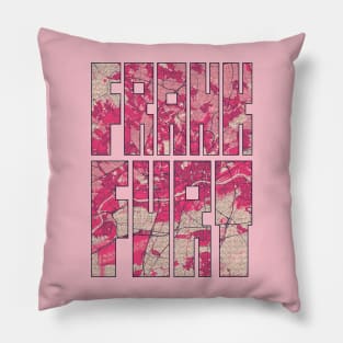 Frankfurt, Hesse, Germany City Map Typography - Blossom Pillow