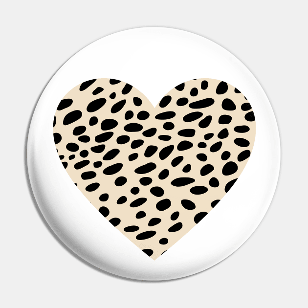 Cheetah Leopard Original Print Heart Shape Pin by RageRabbit