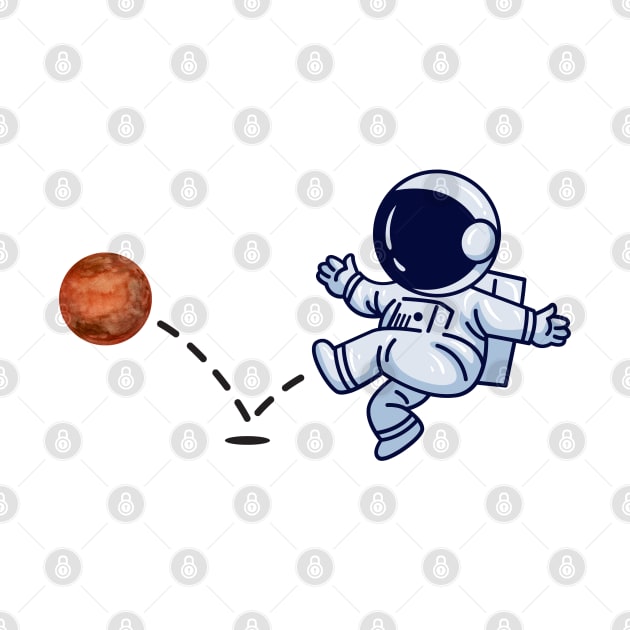 Astronaut plays Mars Soccer by firstsapling@gmail.com