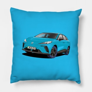 MG4 EV Electric Car in Blue Pillow