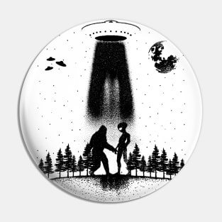 Alien And Bigfoot Ufo Pin