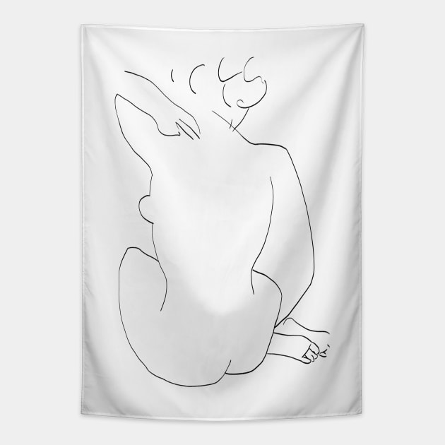 Matisse Line Art Figure 2 Tapestry by shamila