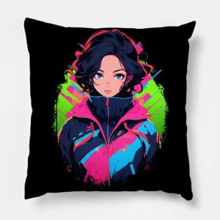 Neon Anime Girl Art – Anime Shirt Pillow