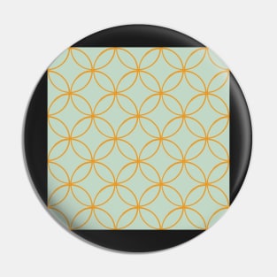 Orange and Mint Linked Circles Pin