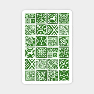 Green Medieval Tile Pattern Magnet