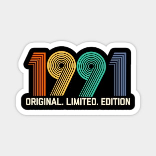 Vintage 1991 Birthday Retro 1991 For Men Women born in 1991 Magnet