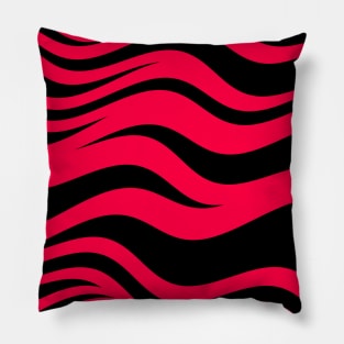 Red Zebra Stripes Pillow