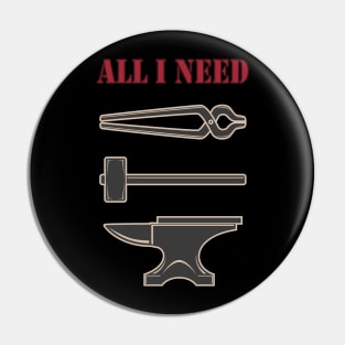 Retro Blacksmithing Metalworks Tools Gift Shirt Pin