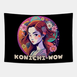 Japanese Anime Konichiwow Tapestry