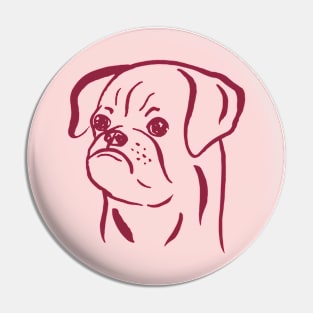 Petit Brabancon (Pink and Burgundy) Pin