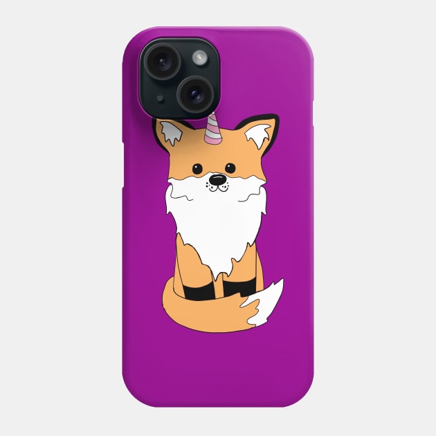 Unicorn Fox Phone Case by alisadesigns